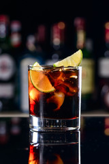 popular rum cocktail with cola - classic cube libre