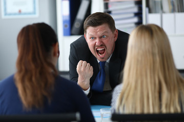 Angry shouting manager
