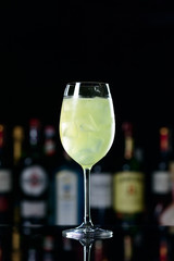 Summer Cocktail with Basil Leaf, Lime and Lemon, cocktail Basil Smash