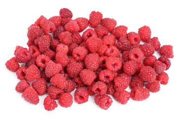 raspberries on a white isolated background