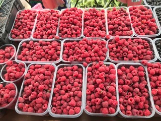strawberries in the market