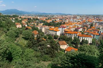 Fototapeta na wymiar Bergamo, Italy. Beautiful summer cityscape