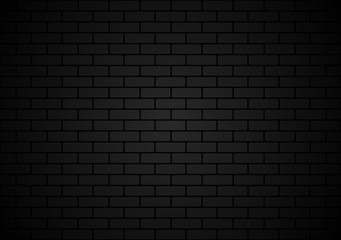 Black brick wall texture. Realistic decorative background.