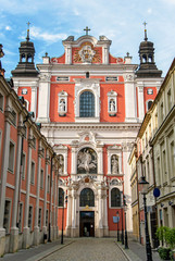 Fototapeta premium Historic baroque Basilica Minor church in Poznan