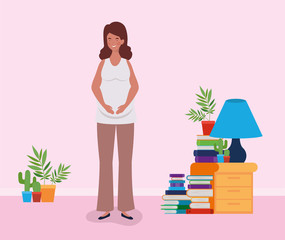 pregnancy woman in house place scene