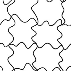 Hand drawn seamless pattern with Black and white Vector doodle lines.  Abstract pencil drawing stripes background. Artistic illustration grunge elements strokes