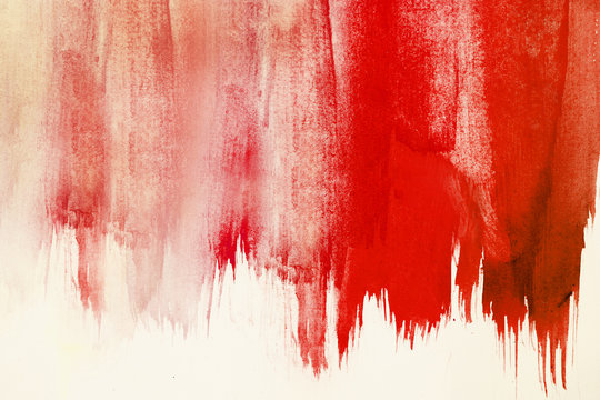 abstract red watercolor paint brush stroke on background like a blood 