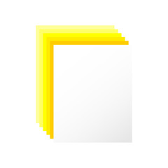 3D  blank sheet of paper with yellow shadow. Vector graphic illustration  suitable for icon or banner. 