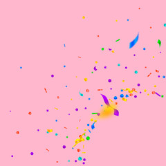 Streamers and confetti. Festive tinsel and foil ri