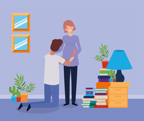 pregnancy couple in house place scene