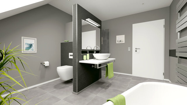 Badezimmer 3D Rendering Visualisierung