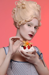 Fashion face beauty portrait rococo cake