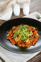 Zucchini noodles with simple tomato sauce