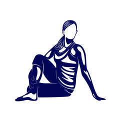 Beautiful fitness logo vector. Yoga Logo Template. Women Healthy Sexy body design vector.