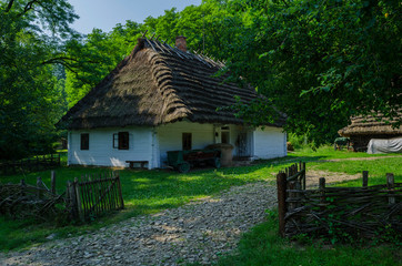 Fototapeta na wymiar drewniany dom wioska