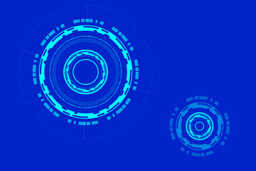 Technological circles on a blue background.
