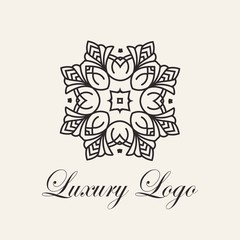 Vintage ornamental template for logo design. Flourishes calligraphic elegant retro royal sign