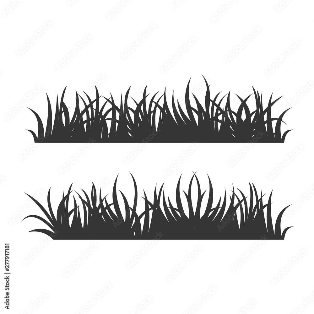 Poster set of black Grass Silhouettes on White Backround icon template color editable. Grass symbol vector sign isolated vector illustration for graphic and web design.