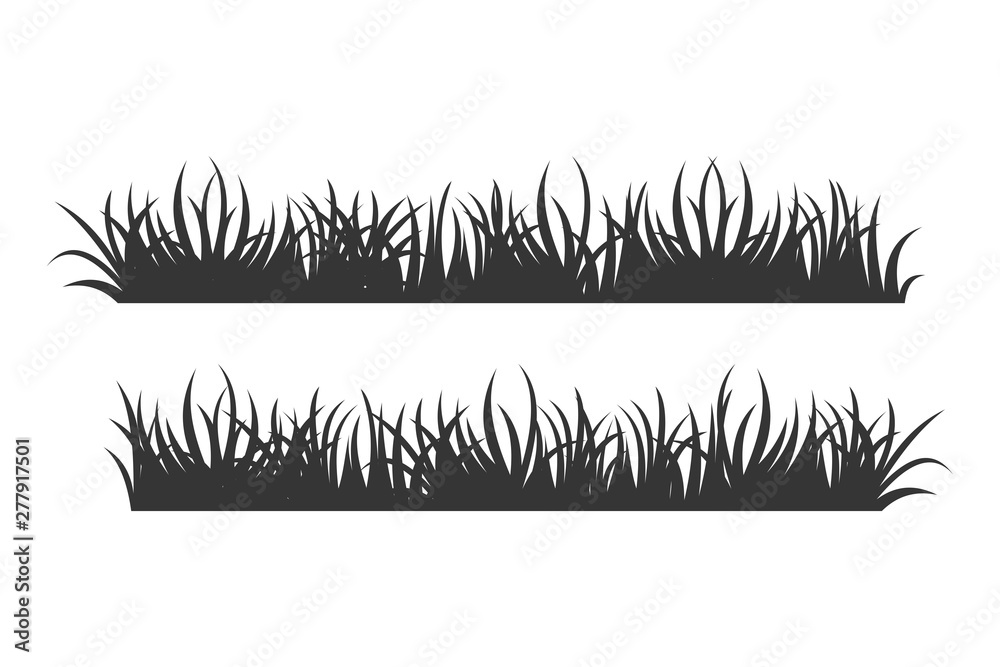 Poster set of black Grass Silhouettes on White Backround icon template color editable. Grass symbol vector sign isolated vector illustration for graphic and web design.