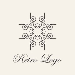 Vintage ornamental template for logo design. Flourishes calligraphic elegant retro royal sign