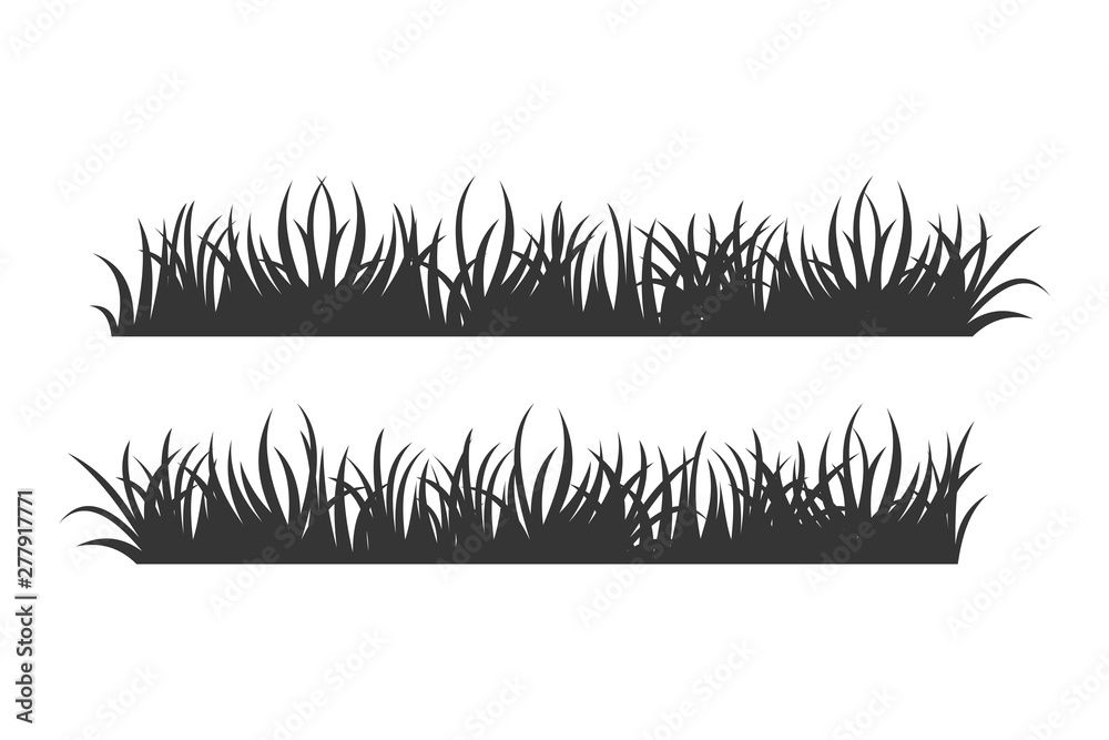 Poster set of black Grass Silhouettes on White Backround icon template color editable. Grass symbol vector sign isolated vector illustration for graphic and web design.