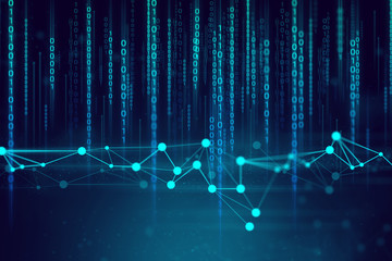 ai technology, robotic system, molecule of chemical, atom cell plexus and science, abstract...