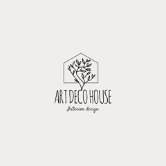 Artistic Floral House Logo Design