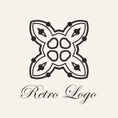 Vintage ornamental template for logo design. Flourishes calligraphic elegant retro royal sign