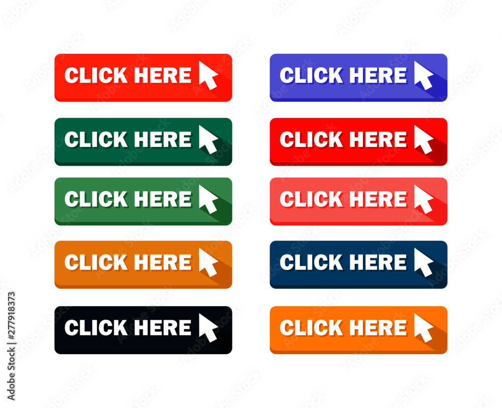 Wall mural click here button set - vector. icons web.