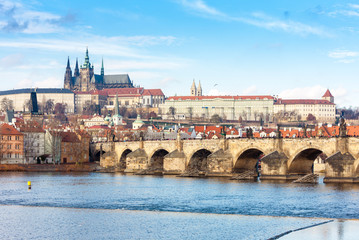 Hradcany with Charles bridge, Prague, Czech Republic