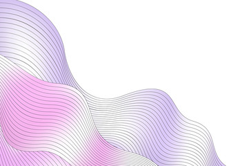 Colored vector waves on white background