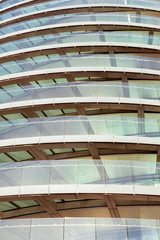 curved glass of modern building