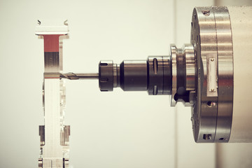 Milling machine. industrial metalworking cutting process by milling cutter