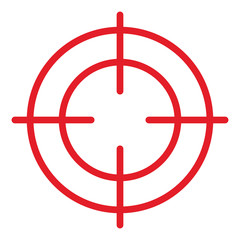 Rotes Fadenkreuz / Vektor, freigestellt
