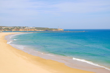 Obraz premium View on the beach Portimao in Algarve, Portugal.