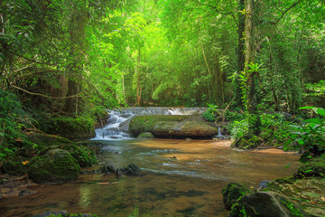 Obraz premium Waterfall in autumn forest at Sa Nang Manora National Park ,Phang-nga Thailand
