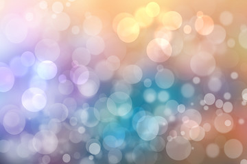 Obraz premium Abstract blurred fresh vivid spring summer light delicate pastel pink blue bokeh background texture with bright circular soft color lights. Beautiful backdrop illustration.
