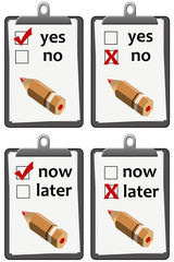 clipboard yes no later now