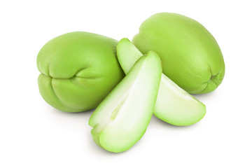 fresh Chayote vegetable isolated on white background