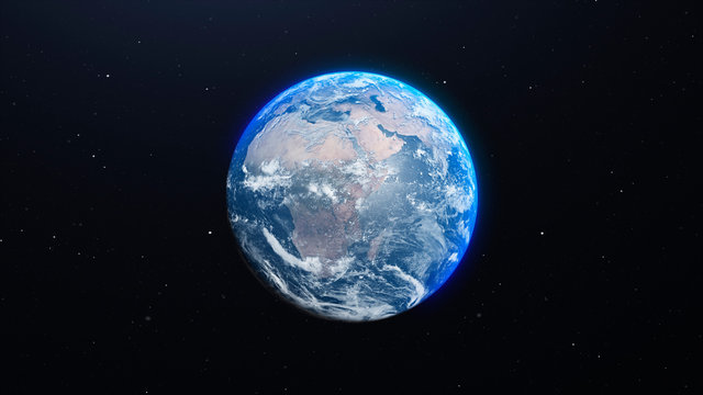 Closeup view of planet earth among the stars. Astrophysics theme 3d render