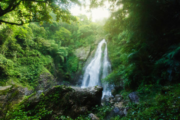 Naklejka na ściany i meble Tam nang waterfall ,in the forest tropical zone ,national park Takua pa Phang Nga Thailand