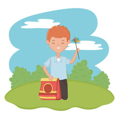 Dog food for mascot and boy cartoon design