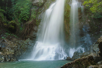 Tam nang waterfall ,in the forest tropical zone ,national park Takua pa Phang Nga Thailand