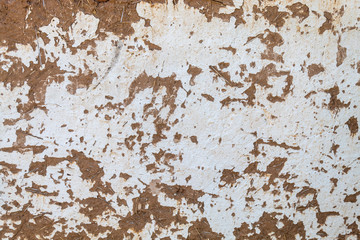 Old Weathered White Painted House of The Mud Wall