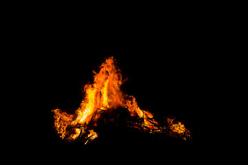 Bonfire Works with graphic creators. on black background light, The collection of fire. Suitable for use in the design, editing, decoration, use on both print and website.