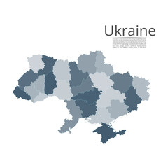 Map of the Ukraine. Vector image of a global map in the form of regions (regions) in Italy. Easy to edit