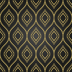 Seamless vector ornament. Modern background. Geometric modern golden dotted pattern