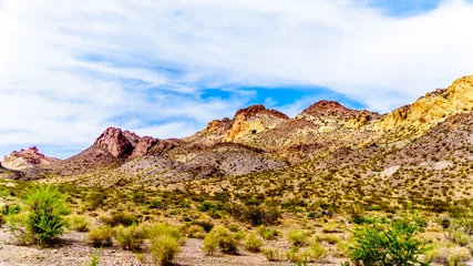 Foto op Canvas Colorful and Rugged Mountains along highway SR 165 in El Dorado Canyon on the border of Nevada and Arizona. The canyon is part of the Lake Mead National Recreation Area in the USA © hpbfotos