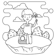 Dog food for mascot and boy cartoon design