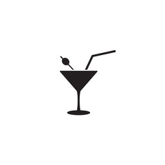 Cocktail icon template. Vector on white
